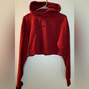 Divided H&M red Love Me long sleeve cropped‎ hoodie women’s XS